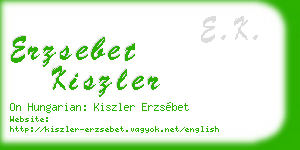 erzsebet kiszler business card
