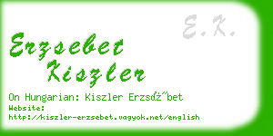 erzsebet kiszler business card